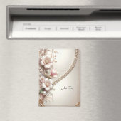 Floral and Pearl Embellishments Magnet (In Situ (Lave-vaisselle))