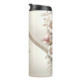 Floral and Pearl Embellishments Thermosbeker