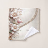 Floral and Pearl Embellishments Towel Set (Gant de toilette)