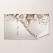 Floral and Pearl Embellishments Towel Set (Serviette à main)