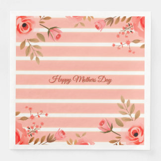 Floral And Stripe Mothers Day Fancy Servet
