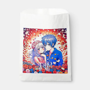 Floral anime thema gepersonaliseerde bruiloft bedankzakje