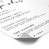 Floral Anjer Cupcake Menu Trouwbord Poster (Hoek)