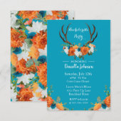 Floral Antlers Bachelorette Party Invitation (Devant / Derrière)