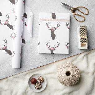 Floral Antlers Deer Cadeaupapier