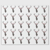 Floral Antlers Deer Cadeaupapier (Vlak)