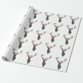 Floral Antlers Deer Cadeaupapier (Uitgerold)