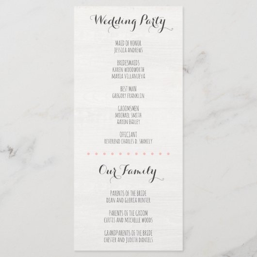 Floral Antlers Programme de mariage rustique Calen (Dos)