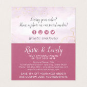 Floral Antlers Roze Gold Marble Hartelijk dank Kaart (Binnenkant ongevouwen)