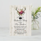 Floral Antlers Stag nodigite Kaart (Staand voorkant)