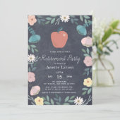 Floral Apple schoolbord leraar pensioen Kaart (Staand voorkant)