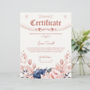 Floral Appreciation Certificate Sjabloon