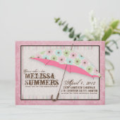 Floral April Showers Baby Shower Invitations Kaart (Staand voorkant)