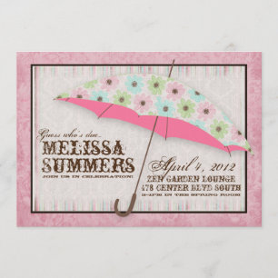Floral April Showers Baby Shower Invitations Kaart