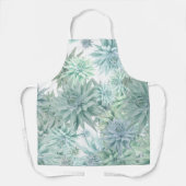 Floral Apron – Soft Blues & Greens on White Schort (Voorkant)