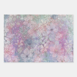 , Floral aquarel inpakpapier blad Vel
