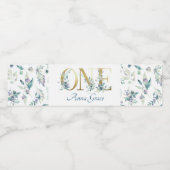 Floral Aquarelle 1er Anniversaire Étiquette de bou (Étiquettes simples)