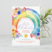 Floral Aquarelle arc-en-ciel 1er Invitation d'anni (Debout devant)