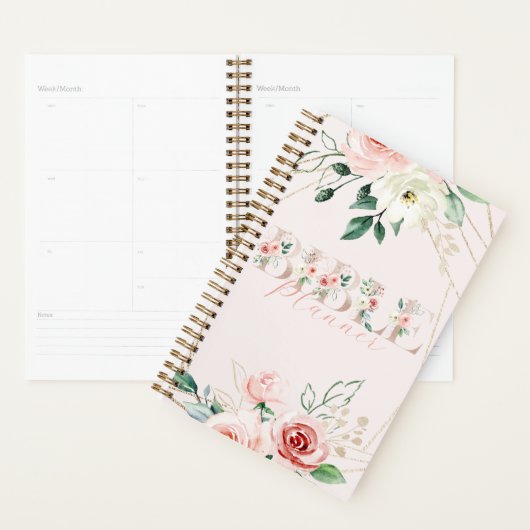 Floral Aquarelle Bible Planner (Devant avec enveloppe)