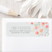 Floral Aquarelles Étiquette de adresse (En situation)