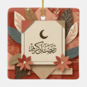 Floral Arab Ramadan Mubarak Keramisch Ornament (Achterkant)