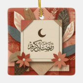 Floral Arab Ramadan Mubarak Keramisch Ornament (Voorkant)