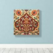 Floral Arabesque Ceramic Canvas Afdruk (Insitu (Houten vloer))