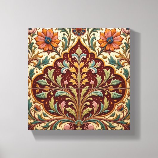 Floral Arabesque Ceramic Canvas Afdruk (Voorkant)