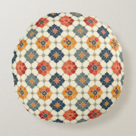 Floral Arabesque Tegel Pattern Rond Kussen