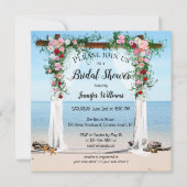 Floral Arch Beach Invitation de la douche nuptiale (Devant)