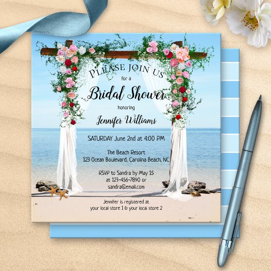 Floral Arch Beach Invitation de la douche nuptiale