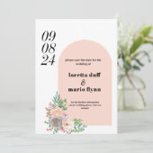 Floral Arch Bewaar de datum Uitnodiging (Staand voorkant)