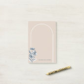 Floral Arch Custom Post-it Notes - Beige (Op bureau)