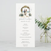 Floral Arch Sand Beach Seascape Wedding Programme (Debout devant)
