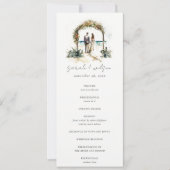 Floral Arch Sand Beach Seascape Wedding Programme (Devant)