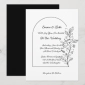 Floral Arch Wedding Invitation (Devant / Derrière)