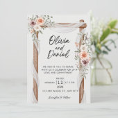 Floral Arch Wedding Invitation Kaart (Staand voorkant)