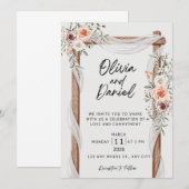 Floral Arch Wedding Invitation Kaart (Voorkant / Achterkant)