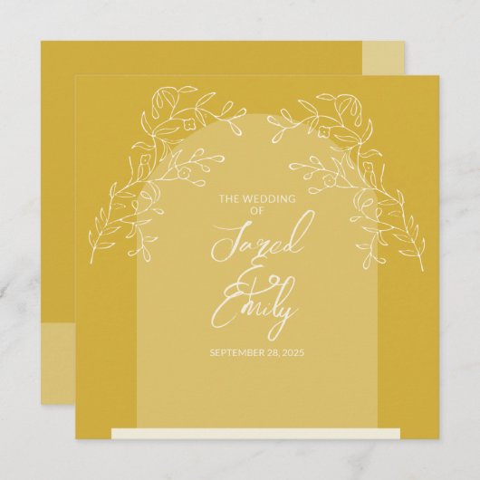 Floral Arch Wedding Invitation QR Code Kaart (Voorkant / Achterkant)