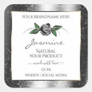 Floral Argent Blanc produit Étiquettes Parties sci