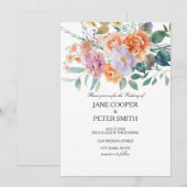 Floral arrangement. Budget Wedding Invitation (Devant / Derrière)