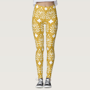Floral Art Deco: Moderne damast Leggings