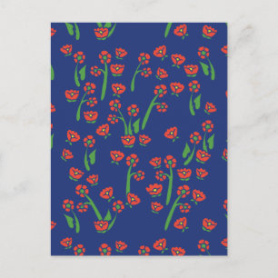Floral Art Deco patroon Briefkaart