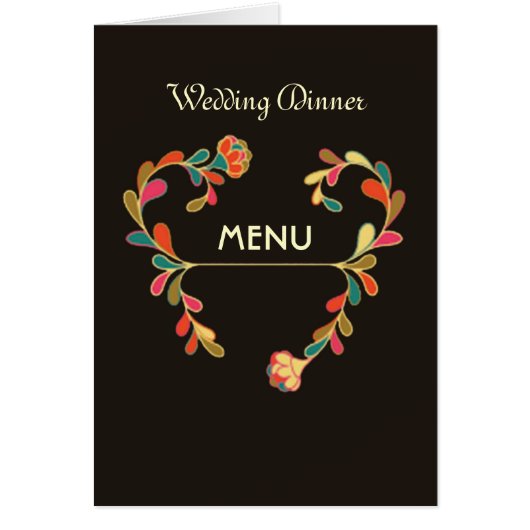 Floral art deco Wedding Menu (Voorkant)