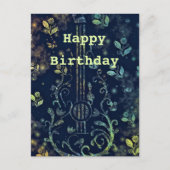 Floral Art Guitare Carte Anniversaire (Devant)