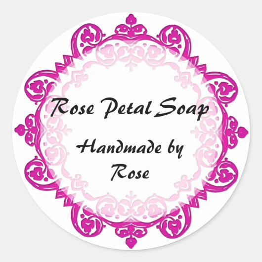 Floral Art Handmade Soap Labels Roze (Voorkant)