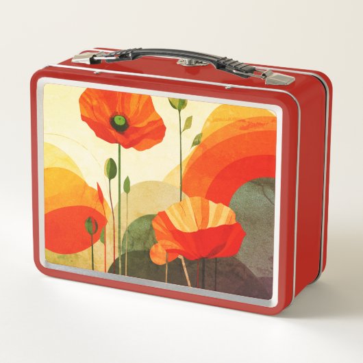 Floral Art Lunch Box – Colorful Poppy Design (Dos)
