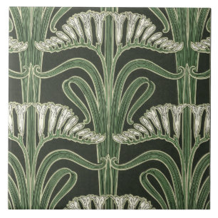Floral Art Nouveau-ontwerp Tegeltje