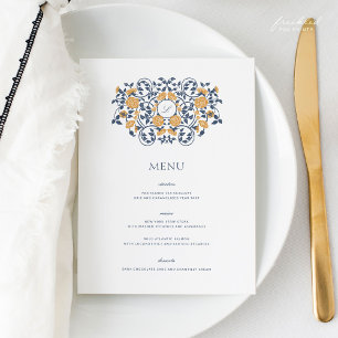 Floral Art Nouveau Trouwmenu, Botanisch Menu
