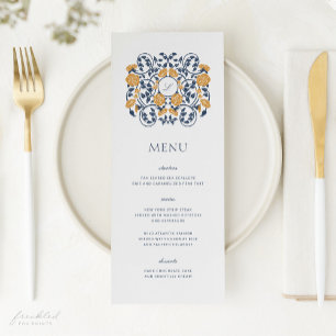 Floral Art Nouveau Trouwmenu, Botanisch Menu